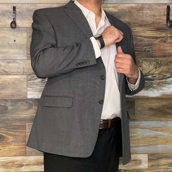 Ralph Lauren 100% Wool Gray Geometric Blazer Sport Jacket Size 48R - Picture 7 of 11